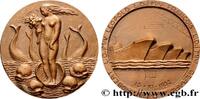 FRANKREICH Médaille, Lancement de 4 navires par la compagnie MER ET MARINE : PAQUEBOTS, NAVIRES, BATEAUX 1952 (63mm, 145,42g, 12h) -