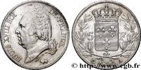 FRANKREICH 5 francs Louis XVIII, tête nue LUDWIG XVIII Paris 1824 (37mm, 24,81g, 6h) -