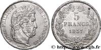 FRANKREICH 5 francs IIe type Domard LUDWIG PHILIPP I Lille 1837 (37mm, 24,69g, 6h) -