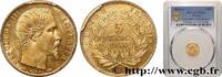 FRANKREICH 5 francs or Napoléon III, tête nue, petit module, ZWEITES KAISERREICH Paris 1855 (14mm, 1,60g, 6h) -
