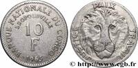 DEMOKRATISCHE REPUBLIK KONGO 10 Francs Banque Nationale du Congo / lion DEMOKRATISCHE REPUBLIK KONGO Bruxelles 1965 (29,8mm, 3,24g, 6h) -