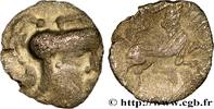Denier à la tête casquée à droite et aux GALLIA - AULERCI CENOMANI (Area of Le Mans) c. 80-50 AC. (12,5mm, 0,73g, 5h )