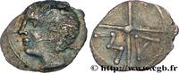 FRANKREICH Obole au T derrière la nuque, tête à gauche GALLIEN - SÜDWESTGALLIEN - VOLCÆ ARECOMICI (Region die Nîmes) c. 90-49 AC. (9mm, 0,40g, 7h) -