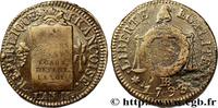 FRANKREICH 1 sol dit à la table de loi NATIONALKONVENT Strasbourg 1793 (30mm, 12,97g, 6h) -