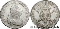 FRANKREICH Demi-écu aux insignes LOUIS XIV THE SUN KING Rennes 1702 (35,5mm, 13,50g, 6h) -