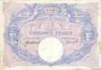 FRANKREICH 50 Francs BLEU ET ROSE FRANKREICH 50 Francs BLEU ET ROSE 1914 SS -