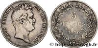 FRANKREICH 5 francs type Tiolier sans le I, tranche en creux LUDWIG PHILIPP I Rouen 1830 (37mm, 25g, 6h) -