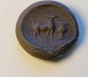 Roman Intaglio On Carnelian: Antelope In Front Of A Cantharus