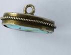 Persia: pendant with engraved and gilded Qajar Turquoise: Ziba = Beautiful