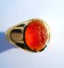 Roman Intaglio On Carnelian : Pantheistic Goddess set on a gold ring