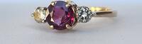   Gold Ring With Ruby And Diamonds  680,00 EUR  zzgl. 20,00 EUR Versand