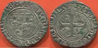Französische Königliche Münzen BLANC CHARLES VI 1380-1422 DIT GUENAR 2eme ÉMISSION 11 SEPTEMBRE 1389 AVEC O RONDS ET POINTS 4e ATELIER MONTPELLIER A/ KAROLVS FRANC -