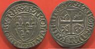Französische Königliche Münzen BLANC CHARLES VI 1380-1422 DIT GUENAR METAL BILLON 4e ÉMISSION 20 OCTOBRE 1411 VARIÉTÉ AVEC ÉTOILE AU LIEU DU POINT 15e ATELIER ROUE -