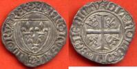 Französische Königliche Münzen BLANC CHARLES VI 1380-1422 DIT GUENAR A/ KAROLVS FRANCORU REX ECU DE FRANCE R/ SIT NOME DNI BENEDICTV CROIX CANTONNEE DE DEUX COUR -