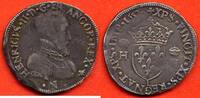 Französische Königliche Münzen TESTON HENRI II 1547-1559 2e TYPE A/ HENRICVS II D G FRANCOR REX BUSTE A DROITE DU ROI, CUIRASSE , LA TETE NUE R/ XPS ECT ECU DE FRAN -