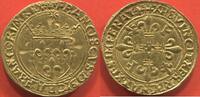 Französische Königliche Münzen 1547 ÉCU D'OR AU FRANÇOIS 1er 1515- SOLEIL 5e TYPE POINT 12e TRÈFLE ATELIER LYON A/ FRANCISCVS DEI GRA FRANCORVM REX ÉCU DE FRANCE COURONNÉ SOUS -