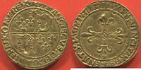Französische Königliche Münzen FRANCOIS I 1515-1547 ÉCU D'OR AUX SOLEIL DU DAUPHINE 4e TYPE 3e ÉMISSION ET POINT 1er ATELIER CRÉMIEUX. A/ FRANCISCVS DEI GRA FR -