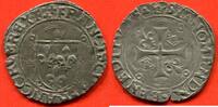 Französische Königliche Münzen BLANC FRANCOIS 1er 1515-1547 GRAND A LA COURONNE A/ FRANCISCVS FRANCORVM REX F ECU DE FRANCE ENTRE TROIS COURONNELLES, DANS UN TRILO -