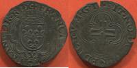 Französische Königliche Münzen DOUZAIN A LA CROISETTE FRANCOIS 1er 1515-1547 1e TYPE, ATELIER V TURIN . A/ FRANCISCV DG FRANCOR REX ÉCU DE FRANCE COURONNE, DANS UN POLYLOBE COUPE P -