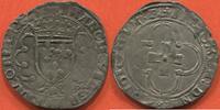 Französische Königliche Münzen DOUZAIN A LA CROISETTE FRANCOIS 1er 1515-1547 1e TYPE, ATELIER D ET TRÈFLE LYON . A/ FRANCISCV DG FRANCORV REX F, ÉCU DE FRANCE COURONNE, DANS UN PO -