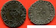 Französische Königliche Münzen DOUZAIN A LA CROISETTE HENRI II 1547-1559 A/ HENRICVS DEI G FRANCO REX ECU DE FRANCE SOMME D'UNE COURONNE OUVERTE, DANS UN POLYLOBE BOUTELE OU ANNELE -
