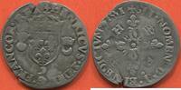 Französische Königliche Münzen DOUZAIN AUX CROISSANTS HENRI II 1547-1559 1551 9 ATELIER RENNES A/ HENRICVS 2 DEI G FRANCOR REX, ÉCU DE FRANCE COURONNÉ, ACCOSTÉ DE DEUX CROISSANTS C -
