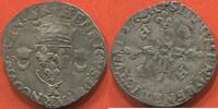 Französische Königliche Münzen DOUZAIN AUX CROISSANTS HENRI II 1547-1559 1557 K ET NEF ATELIER BORDEAUX A/ HENRICVS DG FRANCORVM REX, ÉCU DE FRANCE COURONNÉ, ACCOSTÉ DE DEUX CROISS -