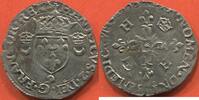Französische Königliche Münzen DOUZAIN AUX CROISSANTS HENRI II 1547-1559 1553 9 ATELIER RENNES A/ HENRICVS 2 DEI G FRANCOR REX, ÉCU DE FRANCE COURONNÉ, ACCOSTÉ DE DEUX CROISSANTS C -
