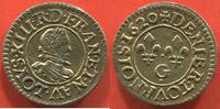 Französische Königliche Münzen DENIER LOUIS XIII 1610-1643 TOURNOIS AU BUSTE JUVÉNILE AU COL RABATTU ESSAI EN ARGENT DORE 1620 G ATELIER POITIERS POIDS 1.44g / N° -