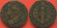 Französische Königliche Münzen 2 SOLS CONSTITUTION LOUIS XVI TYPE FRANCOIS ANS 3 A 5 ANNÉE 1793 AA ATELIER METZ POIDS 21.41g ETAT TTB JOLIE MONNAIE / N° CATALOGUE -
