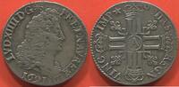 Französische Königliche Münzen LOUIS XIV 1643-1715 1/4 ÉCU AUX 8L EN ARGENT ANNÉE 1691 A ATELIER PARIS REFORMATION POIDS 6.42g ETAT QUASI SUPERBE / N° CATALOG -