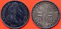 Französische Königliche Münzen 1715 ECU LOUIS XIV 1643- AUX 8 L 1er TYPE 1693 Y ATELIER BOURGES REFORMATION POIDS 27,14g METAL ARGENT * / N° CATALOGUE : G216 -