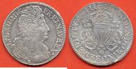 Französische Königliche Münzen 1715 ECU LOUIS XIV 1643- AUX TROIS COURONNES 1711 9 ATELIER RENNES METAL ARGENT * / N° CATALOGUE : G229 -