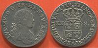 Französische Königliche Münzen LOUIS XV 1715-1774 XX S DE FRANCE-NAVARRE OU 1/6 D’ÉCU 1719 A ATELIER PARIS POIDS 3.94g ETAT TTB/SUP MONNAIE AVEC ANCIENNE TRACE -