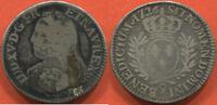 Französische Königliche Münzen LOUIS XV 1715-1774 1/5 ÉCU AUX BRANCHES D'OLIVIER 1726 9 ATELIER RENNES POIDS 5.45g RARETÉ R2 ETAT TB MONNAIE NETTOYÉE / N° CATA -