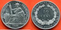 Ausländische Münzen 50 CENT INDOCHINE ESSAI ALUMINIUM 1936 POIDS 2.8g / N° CATALOGUE : LECOMPTE262 -