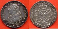 Französische Königliche Münzen 1/10 ECU LOUIS XVI 1774-1793 AU BUSTE HABILLE DERNIERE ANNEE DE FRAPPE 1790 ATELIER L BAYONNE POIDS 2.95g CETTE MONNAIE A UN AVERS CO -