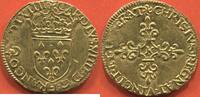 Französische Königliche Münzen  CHARLES IX 1560-1574 ÉCU DOR AU SOLEIL 1er TYPE ANNÉE 1564 K ATELIER BORDEREAU ss / vz