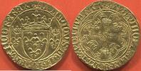 Französische Königliche Münzen 1461 LOUIS XI 1461-1483 ÉCU DOR A LA COURONNE 1e ÉMISSION DU (31 DÉCEMBRE 1461) POIN ss+