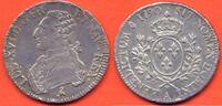 Französische Königliche Münzen 1793 ECU LOUIS XVI 1774- AUX BRANCHES D'OLIVIER 1790 A HERON ATELIER PARIS METAL ARGENT * / N° CATALOGUE : G356 -