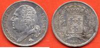Französische Dezimalmünzen 1 FRANC LOUIS XVIII 1824 A ATELIER PARIS METAL ARGENT * / N° CATALOGUE : G449 -