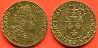 Französische Königliche Münzen 1715 LOUIS D'OR LOUIS XIV 1643- A L'ECU 1692 A ATELIER PARIS REFORMATION POIDS 6.75g TRES BELLE PATINE / N° CATALOGUE : GAD250 -