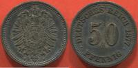 Ausländische Münzen 50 PFENNIG ALLEMAGNE 1877 F POIDS 2.77g ETAT TTB A SUPERBE / N° CATALOGUE : KM006 -