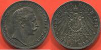 Ausländische Münzen 3 MARK ALLEMAGNE ROYAUME DE PRUSSE GUILLAUME II EN ARGENT ANNÉE 1912 A ATELIER BERLIN POIDS 16.65g ÉTAT TTB/SUP COUPS SUR LA TRANCHE -