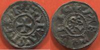 Französische Königliche Münzen DENIER CHARLES LE CHAUVE ROI 840-875 EN ARGENT ATELIER MELLE A/ CARLVS REX FR. CROIX. R/ METVLLO. POIDS 1.34g ETAT QUASI SUPERBE / N -
