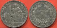 Ausländische Münzen 1 PIASTRE INDOCHINE DE COMMERCE EN ARGENT ANNÉE 1887 A POIDS 27.14g ETAT TTB+ / N° CATALOGUE : LECOMPTE268 -