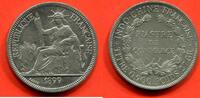 Ausländische Münzen 1 PIASTRE INDOCHINE EN ARGENT 1899 POIDS 26.96g / N° CATALOGUE : LECOMPTE281 -