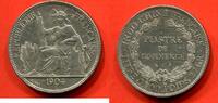 Ausländische Münzen 1 PIASTRE INDOCHINE EN ARGENT 1904 POIDS 27.08g ETAT TTB/SUP 1 COUP A 7H A L'AVERS / N° CATALOGUE : LECOMPTE287 -