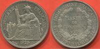 Ausländische Münzen 1 PIASTRE INDOCHINE DE COMMERCE EN ARGENT ANNÉE 1925 A POIDS 26.94g ETAT QUASI SUPERBE / N° CATALOGUE : LECOMPTE301 -
