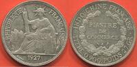 Ausländische Münzen 1 PIASTRE INDOCHINE DE COMMERCE EN ARGENT ANNÉE 1927 A POIDS 26.89g ETAT SUPERBE / N° CATALOGUE : LECOMPTE303 -
